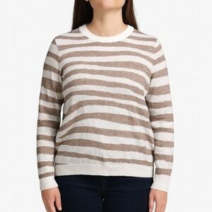 A New Day Women's Zebra Print Crew Neck Pullover Sweater - Size XL